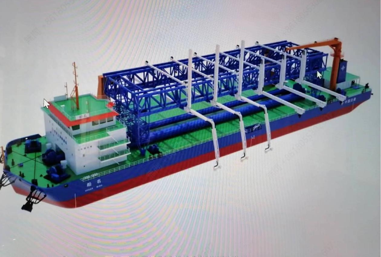 上海港航局设计的116.6米铺排船